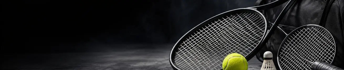 Racketar och bollar för flera olika racketsporter